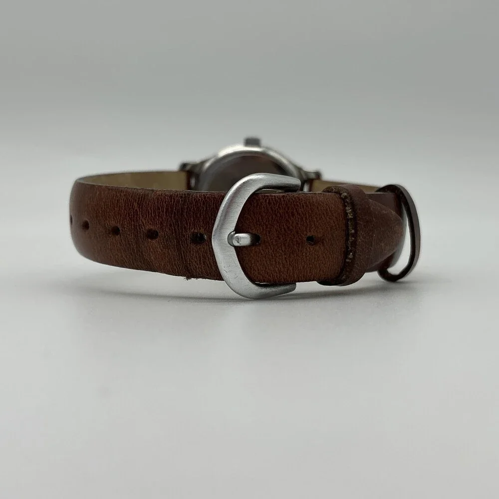 Timex Indiglo WR 50M Womens Watch 28mm Blue Dial Brown Leather New Battery